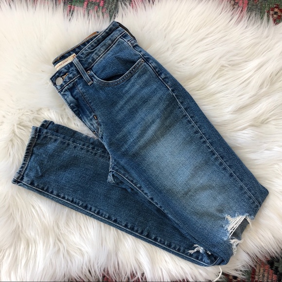 Levi's | Jeans | Levis 72 High Rise Skinny Jeans Ripped Size 25 | Poshmark